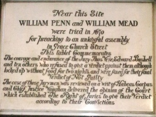 Old Bailey plaque
